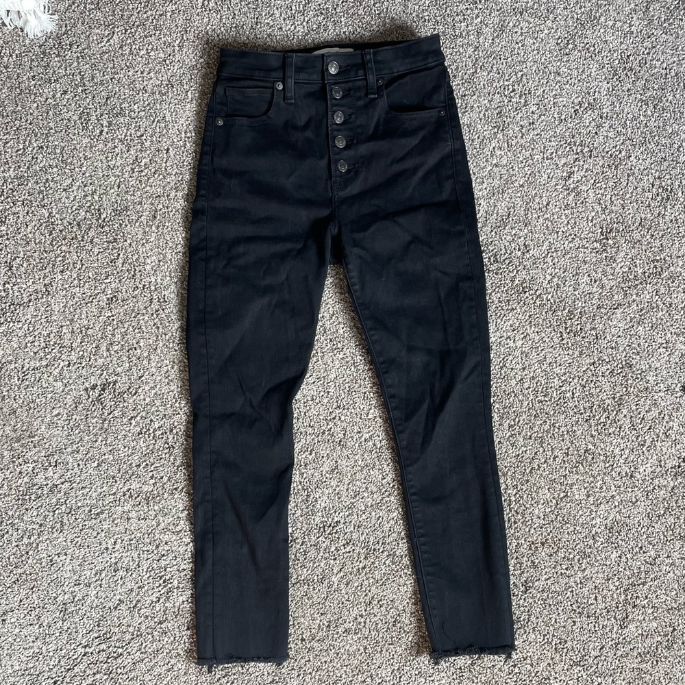 Abercrombie Black Button-Fly High Rise Skinny Jean